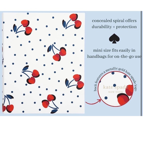 NEW Kate Spade New York Cherry🍒 Small Concealed Spiral Notebook - Picture 4 of 8
